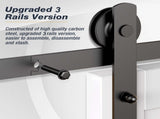 3m Heavy Duty Sliding Barn Single Door Hardware Kit Damper Track Rail Roller System V324-CS-BARNRAIL3M