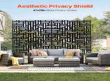 Metal Privacy Screen, 120 x 193cm, Outdoor Privacy Screens 3-Panel, Freestanding Outdoor Divider V952-DLSHWYSPMJS7CV2AZV0