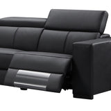 Washington Genuine Leather 6 Seater Corner Sofa With 2 Electric Recliners And Reversible Console V43-SOF-WSHTN-BL