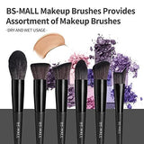 Black Professional Makeup Brush Set Cruelty-Free, Versatile for Foundation, Blush & V1107-BLACK PROFESSIONAL MAKEUP BRUSH SET