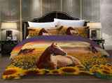 Horse Sunflowers Verona Elegance Quilt / Doona / Duvet Cover set V745-AQ043205E3