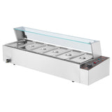 Commercial Electric Food Warmer Countertop Buffet 6*5Qt with Glass Shield V952-SYSPBWQ613FSC97P0V3