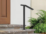 Single Post 1-2, Black Steel Railing 441LBS Capacity Baking Varnish Iron Stairs Stylish Handrails V952-LTFS2BXYGLZHS0001V0
