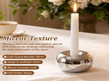 2 Pack Pebble Shape Candlestick Holder, Stable Base Design, Excellent Present Choice, for Dining V1366-AZ2-W-15525