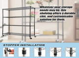 Modular Wire Storage 120x45cm Steel Shelving Black With Wheels For Garage Kitchen Or Retail Storage V63-841051