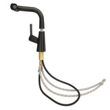 Waterfall Kitchen Faucets 3 Modes Waterfall Stream Sweep 360&deg Rotatable Pullout Sprayer Single V1294-YM0901-3112240023612