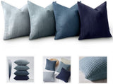 4 Pack Corduroy Pillow Covers Striped Decorative Cushion Cases for Sofa Living Room Fall Decor Grey V1237-ZY-924-205