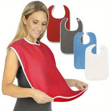 4 Pack Unisex Adult Bibs for Elderly Women Men Waterproof Bib for Eating Adjustable and Washable V1369-AZ3-W-18859