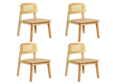 Levede 4x Rattan Dining Chair Wooden Kitchen Chair CH1145-2-NTX2