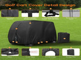 Heavy Duty 420D Oxford Golf Cart Cover with PU Coating, Waterproof Windproof UV-Resistant Storage V1341-ZY-CCG3UJ8K-E-420D