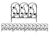 5-Piece Decorative Garden Fence Black Metal Wire Patio V767-XJJ516-BK-G2