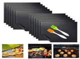 BBQ Grill Mat Set of 10, Grill Mats for Outdoor Grill,Non-stick Barbecue Grill & Mats for V1192-AZ-W-17348
