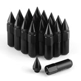20PCS M12X1.5 Wheel Lug Nuts, Cap Spiked Extended Tuner 60mm Aluminum Wheels Rims Nuts Black V1259-DP01-A-4404
