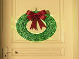 Christmas wreath outdoor decoration, small Christmas wreath plugin, suitable for doors, windows, V1192-AZ-W-0080
