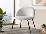 Artiss Dining Chairs Set of 2 Sherpa Boucle White MO-DIN-KJC150-VEL-WHX2