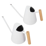 Watering Can with Long Spout Rustproof Stainless Steel Watering Pot with Wooden Handle for Garden V1294-YM0703-3111230098011