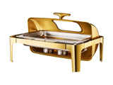 Roll Top Chafing Dish Buffet Complete Set, 9Qt Stainless Steel Chafer with Full Size Pan, Rectangle V952-ZFXQFGK1JTJSEAIBSV0
