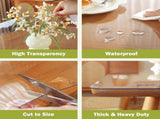 Clear Table Protector, 1.5mm Thick 24 x 48 Inch Desk Protector Mat Clear, Waterproof Plastic Table V1258-DP02-C-1313