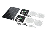 Solar Fan Portable Safe Environment Friendly Dual Exhaust Fan with Solar Panel for Pet House DC 12V V1294-YM0716-3114220060011