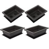 Black Plastic Planter Pots with Drainage Saucers, Garden Flowerpots Set for Indoor and Outdoor Home V1366-AZ2-W-13489