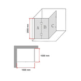 1000 x 1000mm Frameless 10mm Glass Shower Screen By Della Francesca V63-830351