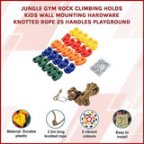 Jungle Gym Rock Climbing Holds Kids Wall Mounting Hardware Knotted Rope 25 Handles Playground V63-920951