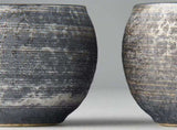 Cup Set Sho Chu 2pcs 320ml Silver Bronze Glaze V637-C5466