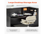Reception Desk, 1400 x 800 x 1200 mm L-Shaped Front Counter Table, Office Reception Counter with V952-YBQTLX1CDCCJ185MFV0