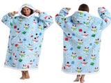 Grey Pumpkin Style Oversized Hooded Blanket for Adults - Ultra Soft & Warm Wearable Fleece Throw V888-ELOSUNG50124