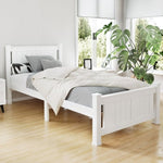 Artiss Bed Frame Single Size Wooden White RIO WBED-D-004S-92-AB