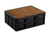Black Collapsible Medium Standard Storage Box with Wooden Table Top - Car Trunk V888-ELOSUNG39950
