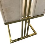 2X Dining Chair Stainless Gold Frame & Seat Beige Fabric V43-DC-FNC-BG