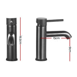 Cefito Bathroom Basin Mixer Tap Round Brass Faucet Vanity Laundry Black TAP-A-81H13-BK