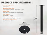 711.2mm Adjustable Desk Legs - Heavy Duty Reinforced Steel Table Legs Set of 4 with 544.3kg Load V767-VVR-ZGZT2YC28YC0FIEAYV0