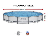 Bestway 427CM Swimming Pools Steel Above Ground Round Backyard Pool Set White BW-POOL-R-427-56597