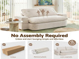 Artiss Convertible Folding Sofa Bed 30D High-Density Foam Boneless Couch with Corduroy Sleeper Couch SBED-E-FLD04-2S-BG