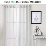 Pair of White Eyelet Sheer Curtains 140 x 225cm V442-ABR-CURTAIN-EYELETSHEER-WHITE-RE