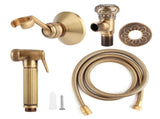 Vintage Brass Handheld Bidet Sprayer Spray Head Bracket Hose Kit Bathroom Accessories V1294-YM0901-3112200054011