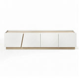 Artiss 180cm TV Unit Storage Cabinet Living Room White & Pine FUR-Z-CT05-TV180-GY-AB