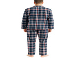 Mens Flannelette Pyjama Set Sleepwear Soft 100% Cotton PJs Two Piece - Navy/Red Check - XL V563-JSPJ4-90-XL