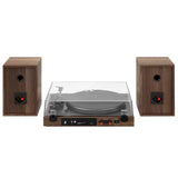 Vinyl Record Shelf Turntable with Speakers, Walnut Finish V178-69015