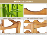 Wooden Wine Rack, Holds 16 Bottles, 4-Tier Freestanding Wine Storage Shelf, Countertop Wine Bottle V1369-AZ3-W-08663