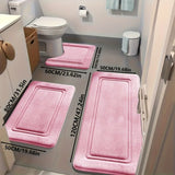 Bathroom Rug Set Bathroom Accessories Absorbent Rug Soft Rug Bathroom Decor - Light Gray - Size 01 V1102-113-75998-LTG-01
