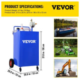 VEVOR 114L Fuel Caddy, Gas Storage Tank & 4 Wheels, with Manuel Transfer Pump, Gasoline Diesel Fuel V952-SYJYCLSGJL4303U9BV0