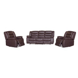 3+1+1 Seater Recliner Sofa In Faux Leather Lounge Couch in Brown V43-SET-FAN-3+1+1-BR