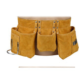 Leather Tool Belt with Pockets Adjustable Nylon Belt, 52 x 22 cm V1189-WXF-521-0031