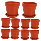 10 sets of unbranded imitation ceramic plastic flower with drainage containers and clay flower V1366-AZ2-W-13425
