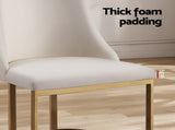Artiss Dining Chairs Set of 2 Linen Fabric Frame Beige MO-DIN-C-02-FA-BGX2