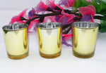 10 Pack Gold Votive Tealight Candle Holders Valentines Day Mercury Wedding Decor Glass Candlestick V382-GOLDS10