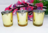 20 Pack Gold Votive Tealight Candle Holders Valentines Day Mercury Wedding Decor Glass Candlestick V382-GOLDS20